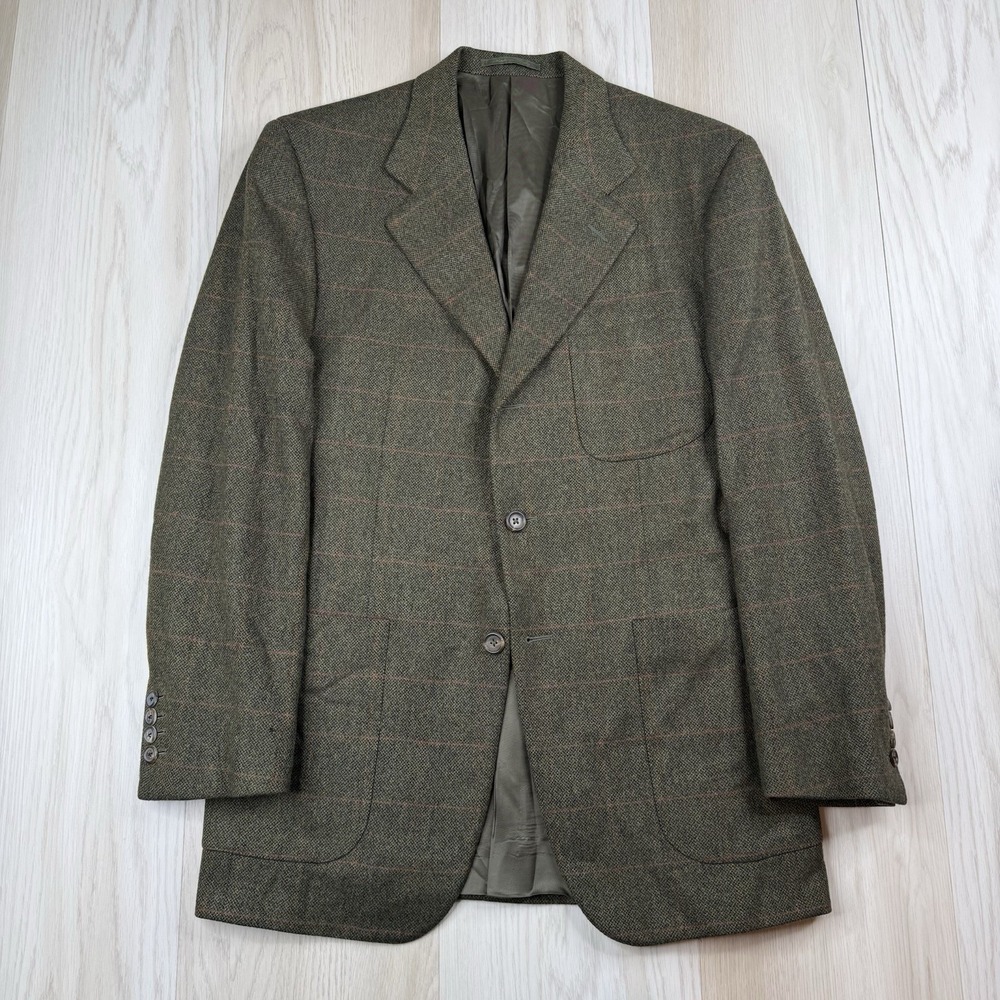Gianluca Isaia Napoli Wool & Cashmere Green Plaid Sport Cost Blazer Jacket 40R